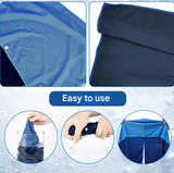 Green 5-Pack Instant Cooling Towel Set - UPF Sun Protection Hooded Ice Towels for Sports & Outdoor Activities