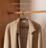 Premium Solid Wood Clothes Hangers Set of 6 - Wide Shoulder Non-Slip Suit Hangers