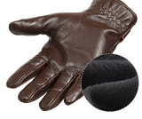 M Brown Premium Men's Genuine Sheepskin Leather Driving & Cycling Gloves