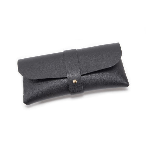 Grey Chic & Sleek PU Leather Soft Eyeglass Case - Protective Pouch for Sunglasses & Reading Glasses