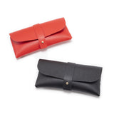 Red Chic & Sleek PU Leather Soft Eyeglass Case - Protective Pouch for Sunglasses & Reading Glasses