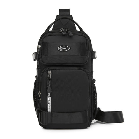 Black Stylish Multi-Functional Men's Chest Bag - Lightweight Crossbody Sling Pack