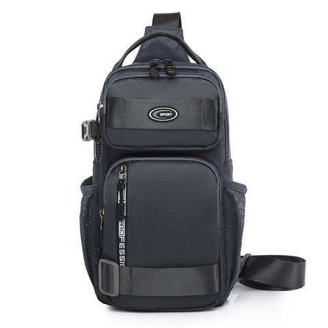 Grey Stylish Multi-Functional Men's Chest Bag - Lightweight Crossbody Sling Pack
