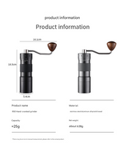 Grey Premium 7-Star Manual Coffee Grinder - Portable Bean Mil(R50pro)