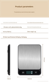 Black Slim Digital Kitchen Scale - High Precision Stainless Steel Food Scale for Baking & Cooking(10kg)