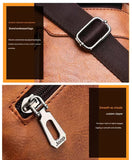 Black Men's Vintage Crossbody Bag - PU Leather Business Casual Shoulder Messenger Bag for iPad