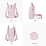Pink Women's Crossbody Water Bottle Bag-Perfect for Hiking and Cycling
