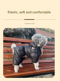 Turmeric Warm Puffer Dog Coat - Waterproof Four-Legged Winter Jumpsuit for Small Dogs