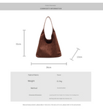 Wine red Chic Faux Suede Tote Bag with Matching Pouch | Large Capacity Slouchy Shoulder Bag