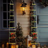 Festive Climbing Santa LED Ladder Light - USB Powered Outdoor Christmas Hanging Decoration with Remote(1.7m)