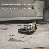 Khaki High-Power Wireless UV Sterilization Mite Removal Vacuum Cleaner - Powerful Suction and Deep Cleaning for Home Use