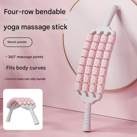 Pink Four-Row Bendable Massage Roller - Muscle Relaxation and Sensory Integration Training for Children