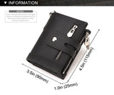 Green Genuine Leather Men's RFID Blocking Wallet - High Capacity Trifold with Zipper Coin Pocket