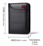 Black Sleek Carbon Fiber Vertical Wallet for Men - Slim Bifold Card Holder with Clear ID Window