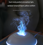 Wood grain Mini USB Aromatherapy Diffuser with Flame Projection - Portable Humidifier for Home and Car Use
