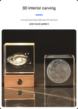 Constellation Luminous 3D Crystal Cube Night Light - Laser Engraved Artwork with Solid Wood Base