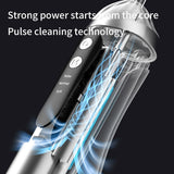 White Cordless Water Flosser & Oral Irrigator - Portable Teeth Cleaner with 3 Modes & 4 Jet Tips