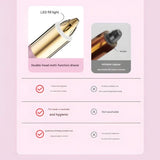 2-in-1 Electric Hair Remover for Women - Eyebrow Trimmer & Facial/Body Shaver with LED Light, USB-C Rechargeable(pink)