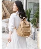 Stylish Women's PU Leather Backpack - Versatile Shoulder Bag with Multiple Pockets(black)