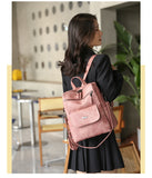 Stylish Women's PU Leather Backpack - Versatile Shoulder Bag with Multiple Pockets(black)
