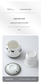 Adorable Panda Design Ceramic Tea Infuser Mug Set - 310ml Travel Crackle Glaze Cup with Lid & Strainer(orange)