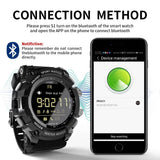 Rugged Sports Smartwatch - 50M Waterproof, 24H 3D Pedometer, Bluetooth Notifications & Long Battery Life(Black with red text)