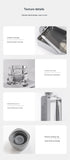 Slim Tritan Flat Water Bottle - 380ml BPA-Free, Leakproof with Leather-Textured Sleeve & Strap(grey)