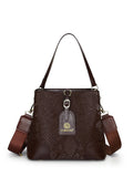 Elegant Textured Bucket Bag - Versatile Shoulder, Handheld & Crossbody Design(brown)