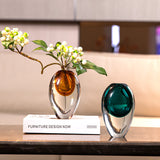 Artistic Teardrop Glass Vase - Handcrafted Glazed Finish for Hydroponics & Floral Decor(blue)