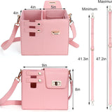 Chic PU Leather Crossbody Bag with Tumbler Holder - Multi-Compartment, Adjustable Strap,Does not include thermos cup(black)
