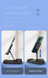 Foldable Desktop Phone Stand with Bluetooth 5.3 Speaker - Adjustable Angle & Height, TF/Line-In(yellow)