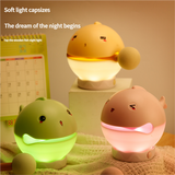 Portable rechargeable tapping control night light- 3-Level Dimmable Bedside Lamp(pink)