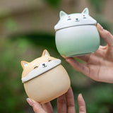 Artisan Ceramic Sealed Storage Jar with Animal Design - Airtight Tea Preservation & Decorative Accent(light green)