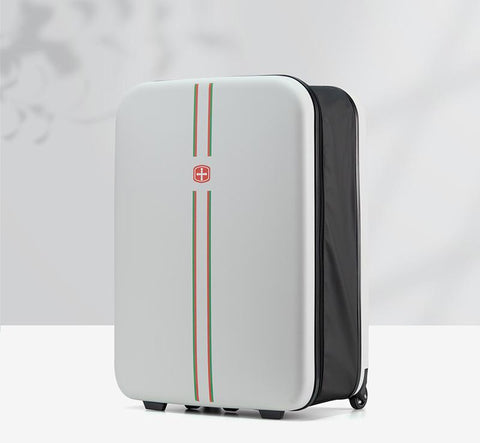 Compact Expandable Foldable Luggage - Reinforced Alloy Handle & Silent Wheels(white)
