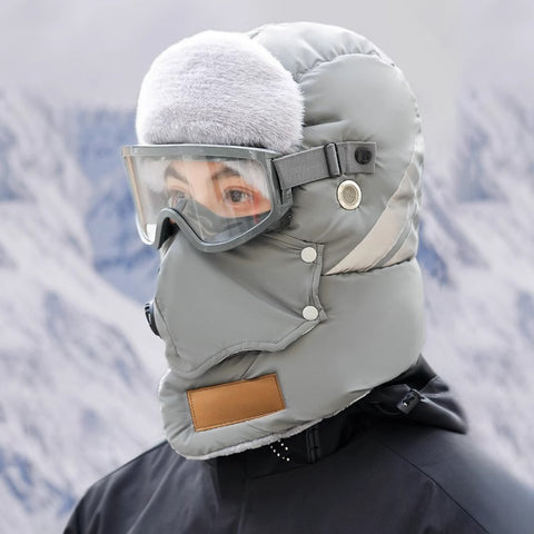 Anti-Fog Thermal Cycling hat - Reflective Safety & Voice Amplification(khaki)