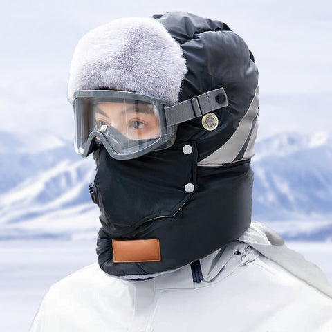 Anti-Fog Thermal Cycling hat - Reflective Safety & Voice Amplification(khaki)