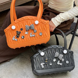 Stylish Handbag - Spacious with Decorative Elements(light green)