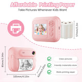 Kids Multi-Functional Camera Toy - Instant B&W Printing & Creative Stickers(blue)