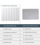 Folding Diatomaceous Earth Countertop Drain Mat - Quick Dry, Non-Slip & Easy Clean Absorbent Pad(dark grey)