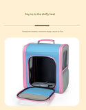 Breathable Pet Carrier Backpack - Large Capacity, Multiple Windows, Oxford Cloth(blue)