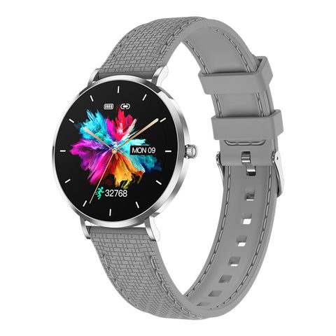 Elegant Women's Smartwatch - Ultra-Thin 6.8mm, 1.19 AMOLED Display Health Monitoring & Stainless Steel Mesh Band(Gray)"