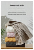 Luxurious 100% Cotton Waffle Weave Towel Set - 3-Piece Absorbent, Quick-Drying & Soft(Dark Brown)