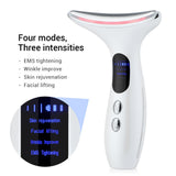 Multi-Function Neck & Face Beauty Device - 4-in-1 LED Light Therapy, EMS Lifting & Anti-Wrinkle Massager(White)