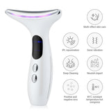 Multi-Function Neck & Face Beauty Device - 4-in-1 LED Light Therapy, EMS Lifting & Anti-Wrinkle Massager(White)