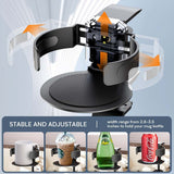 Two desktop clip-on cup holders and headphone hanger - adjustable, non-slip silicone, maximum load 15KG(black)