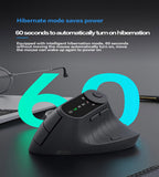 Ergonomic Vertical Mouse - 2.4G/Bluetooth Multi-Mode, LED Display, 57-Degree Angle, & 400mAh Battery(Black)