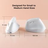 Ergonomic Vertical Mouse - Multi-Device Bluetooth5.0 & 2.4G Wireless, Adjustable DPI, Silent Click(pale pinkish gray)