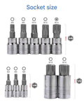 10-Piece M-Type Spline Bit Socket Set - Chrome Steel, Polished & Quenched for Durability with Storage Case(blue)
