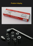 Two 10-piece L-shaped socket wrench sets - 1/2" drive chrome vanadium steel with metric sockets and housings(gray)