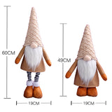 Retractable Leg Christmas Gnome Plush - Adjustable Standing Holiday Decoration(pink)
